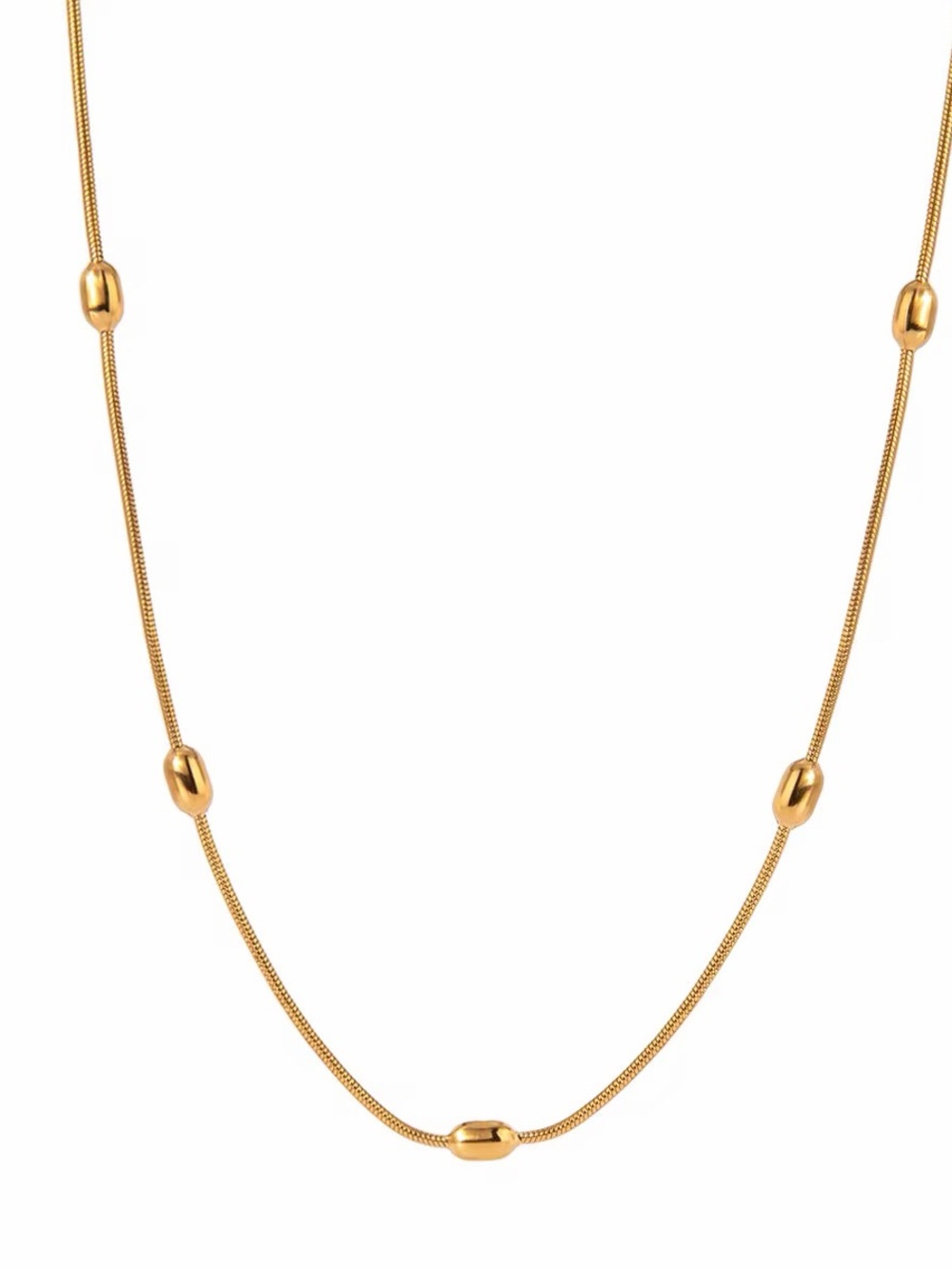 18K Gold Plated Beaded Necklace